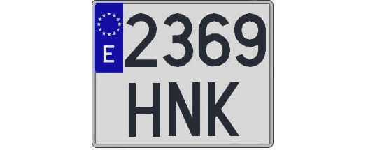 2369HNK matricula cuadrada