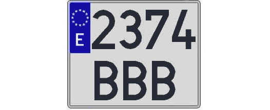 2374BBB matricula cuadrada