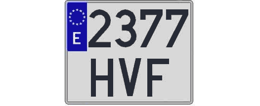 2377HVF matricula cuadrada