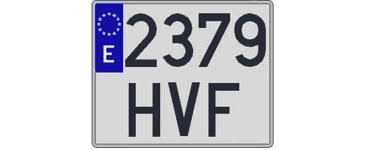 2379HVF matricula cuadrada