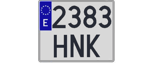 2383HNK matricula cuadrada