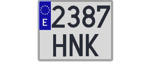 2387HNK matricula cuadrada
