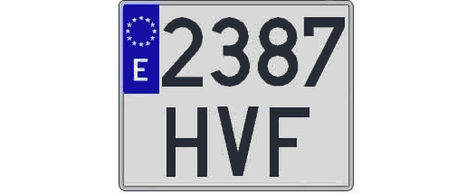 2387HVF matricula cuadrada