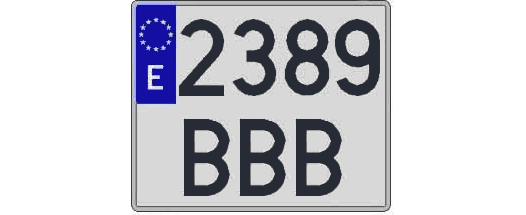2389BBB matricula cuadrada