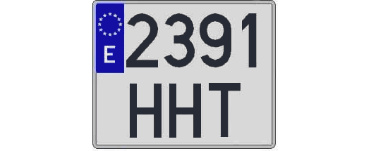 2391HHT matricula cuadrada