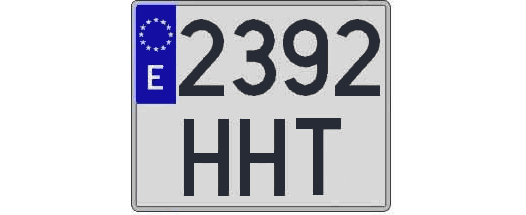 2392HHT matricula cuadrada