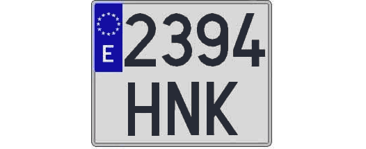 2394HNK matricula cuadrada