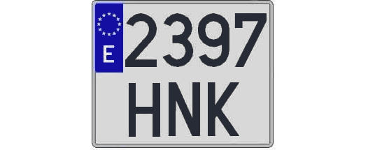 2397HNK matricula cuadrada