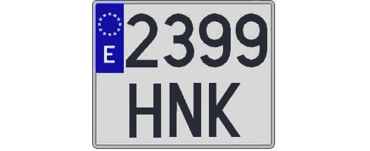 2399HNK matricula cuadrada