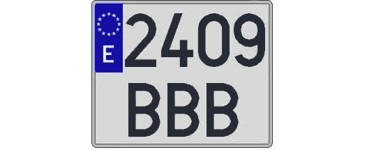 2409BBB matricula cuadrada