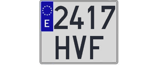 2417HVF matricula cuadrada