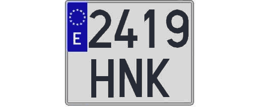 2419HNK matricula cuadrada