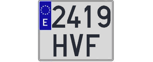 2419HVF matricula cuadrada