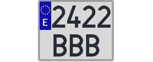 2422BBB matricula cuadrada