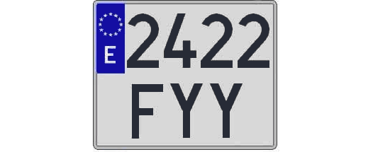 2422FYY matricula cuadrada