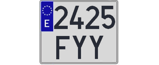 2425FYY matricula cuadrada