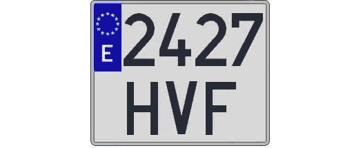 2427HVF matricula cuadrada