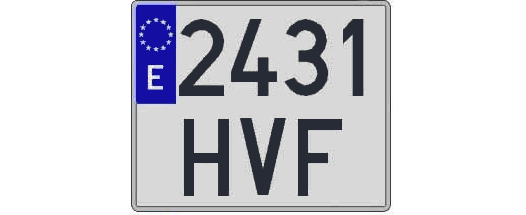 2431HVF matricula cuadrada
