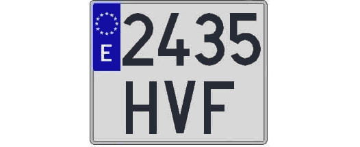 2435HVF matricula cuadrada