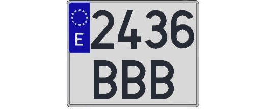 2436BBB matricula cuadrada