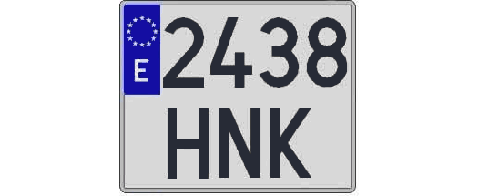 2438HNK matricula cuadrada