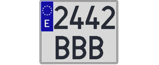2442BBB matricula cuadrada