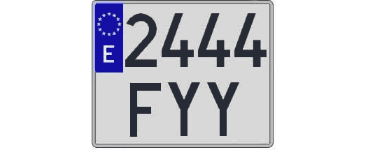 2444FYY matricula cuadrada