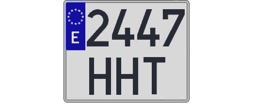 2447HHT matricula cuadrada