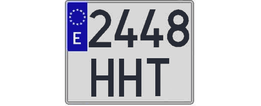2448HHT matricula cuadrada