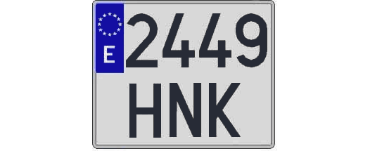 2449HNK matricula cuadrada