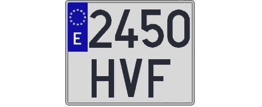 2450HVF matricula cuadrada