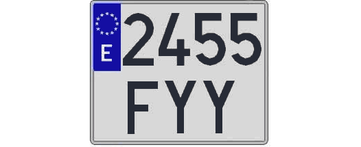 2455FYY matricula cuadrada