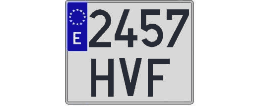 2457HVF matricula cuadrada
