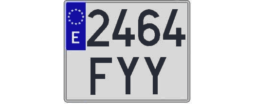 2464FYY matricula cuadrada