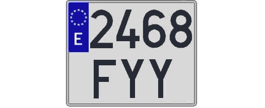 2468FYY matricula cuadrada