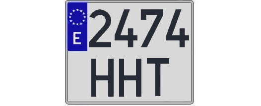 2474HHT matricula cuadrada