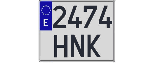 2474HNK matricula cuadrada