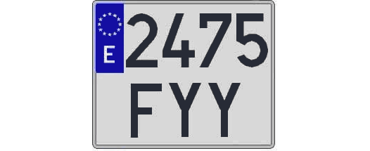 2475FYY matricula cuadrada