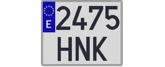 2475HNK matricula cuadrada