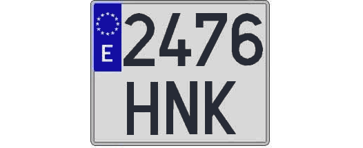 2476HNK matricula cuadrada