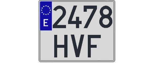 2478HVF matricula cuadrada