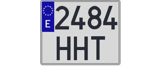 2484HHT matricula cuadrada