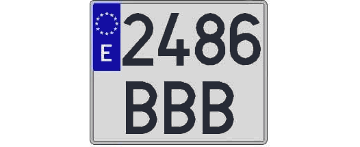 2486BBB matricula cuadrada