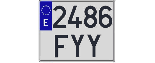 2486FYY matricula cuadrada