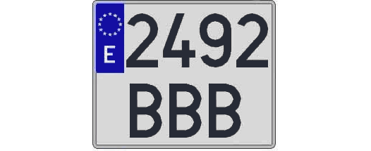 2492BBB matricula cuadrada