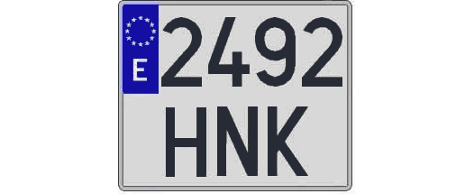 2492HNK matricula cuadrada