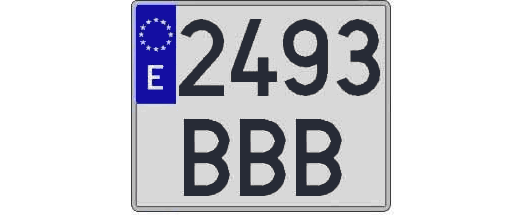 2493BBB matricula cuadrada