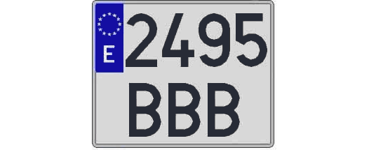 2495BBB matricula cuadrada