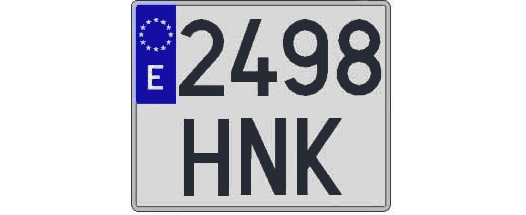 2498HNK matricula cuadrada