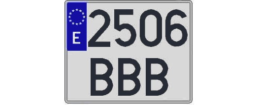 2506BBB matricula cuadrada